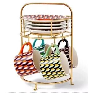 Diane Von Furstenberg DVF x Target Arrow Geo Mug Drinkware Set W/Saucers & Stand